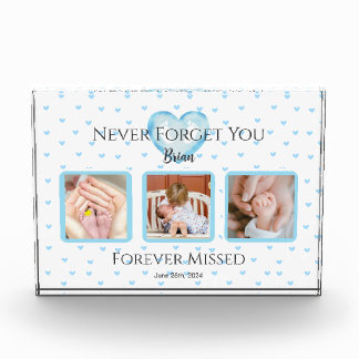Personalised Baby Boy Memorial Photo Block
