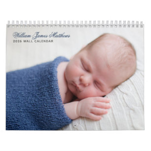 Personalised Baby Boy Photo Newborn Pictures 2026 Calendar