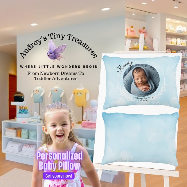 Personalised Baby Boy Pillow (Creator Uploaded)