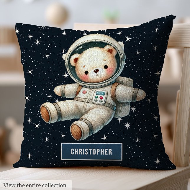 Personalised Baby Boy Pillow Teddy Bear Astronaut (Personalized Baby Boy Pillow Teddy Bear Astronaut)