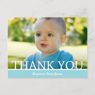 Personalised Baby Boy Thank You Card - 4.25 x 5.6