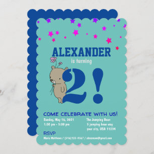 Personalised Baby Boy's Birthday Invitation