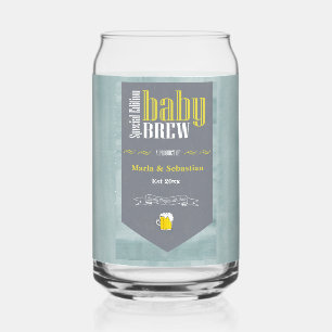 Personalised Baby Brew Beer Label Funny Shower  Can Glass