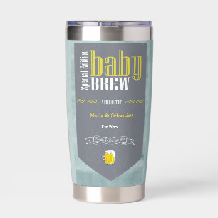 Personalised Baby Brew Beer Label Funny Shower Insulated Tumbler