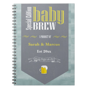 Personalised Baby Brew Beer Label Funny Shower  Notebook