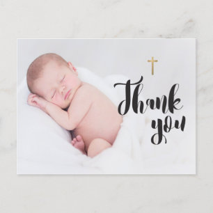 Personalised Baby Christening Thank you Photo Postcard