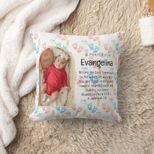 Personalised Baby Christian Prayer Keepsake Cushion
