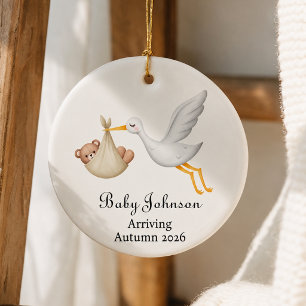 Personalised Baby Coming Soon Christmas Ceramic Ornament