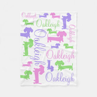 Personalised Baby Dachshund Wiener Dog Blanket