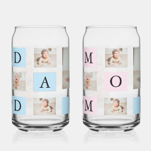 Personalised Baby & DAD & Baby & MOM Can Glass