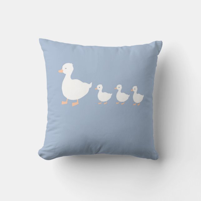 Personalised Baby Duckling Nursery Throw Pillow (Front)