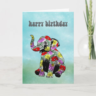 Personalised Baby Elephant Birthday Card