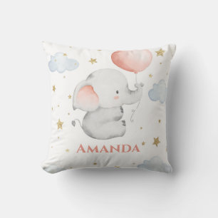 Personalised Baby Elephant Nursery Custom Cushion