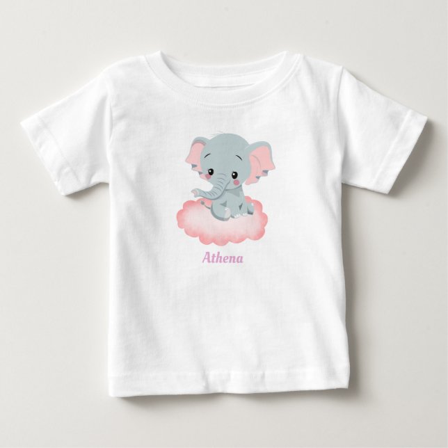 Personalised Baby Elephant  T-Shirt (Front)