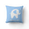 Personalised baby elephant throw pillow | Blue