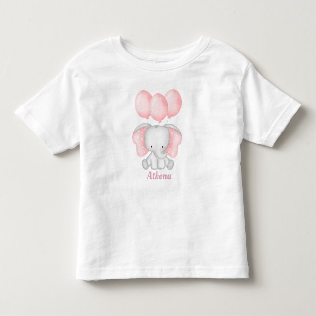 Personalised  Baby Elephant   Toddler T-shirt (Front)