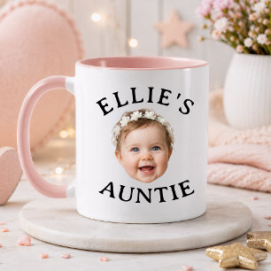 Personalised Baby Face Auntie gift Mug