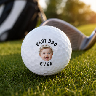 Personalised Baby Face Best Dad Ever Father's day  Golf Balls