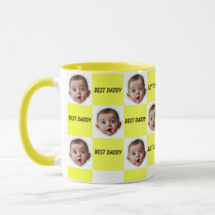  Personalised Baby Face Mug – Custom "Best Daddy" 