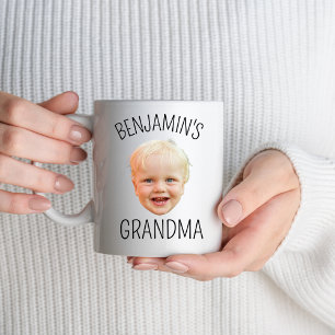 Personalised Baby Face Picture Grandma Birthday Mug