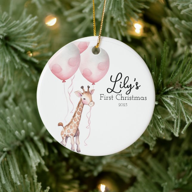Personalised Baby First Christmas Ceramic Ornament (Tree)