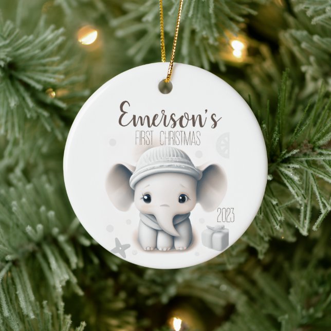 Personalised Baby first Christmas  Ceramic Ornament (Tree)
