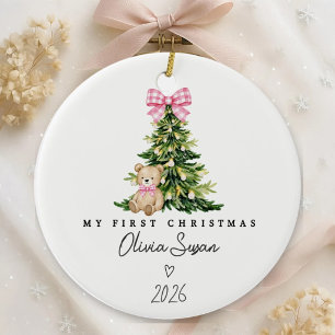 Personalised Baby First Christmas Name Ceramic Ornament