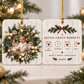 Personalised Baby First Christmas Photo Ornament