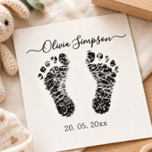 Personalised Baby Footprints Stamp, Newborn