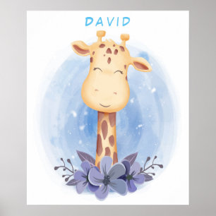 Personalised Baby Giraffe Poster