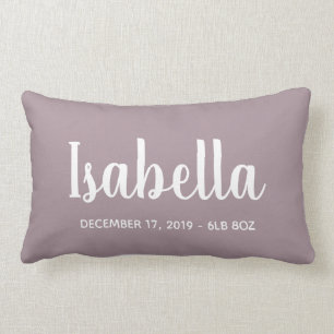 Personalised Baby Girl Birth Announcement Lumbar Cushion