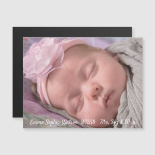 Personalised Baby Girl  Birth Announcement Magnet