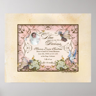 Personalised Baby Girl - Enchanted Faerie Princess Poster