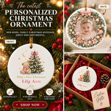 Personalised Baby Girl First Christmas Photo