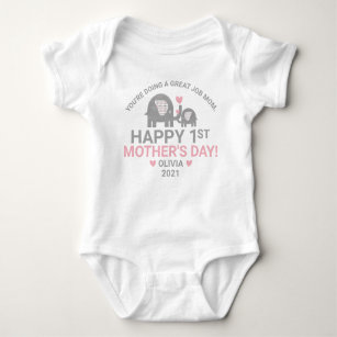 Our First Mothers Day Outfit For Mom And Baby Boy Mothers Day Gifts MDHEART1 Mom and Daughter First Mothers Day Matching Outfits Our First Mothers Day Onesie for Baby Girl 