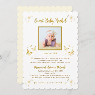 Personalised Baby Girl Funeral Invitations