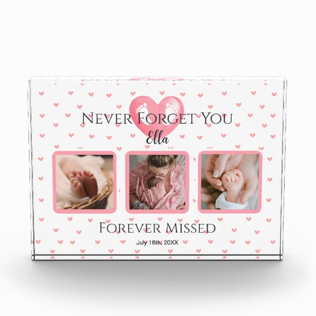 Personalised Baby Girl Memorial Photo Keepsake (Front)