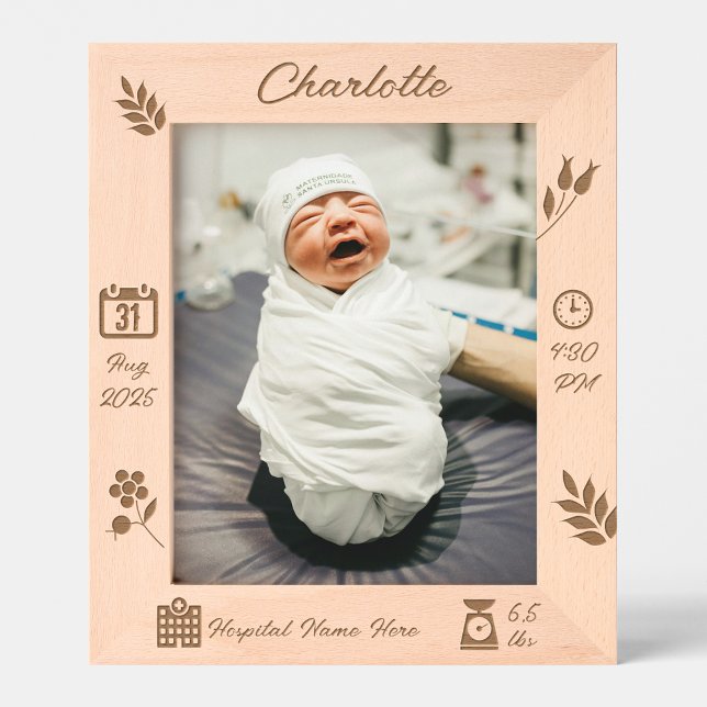Personalised Baby Girl Memory Frame | DP7 (parental gift | gift for parents | personalized custom photo frame gift newborn | unique gift | best)