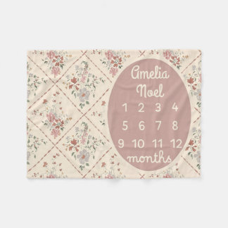 Personalised Baby Girl Milestone Blanket Customise