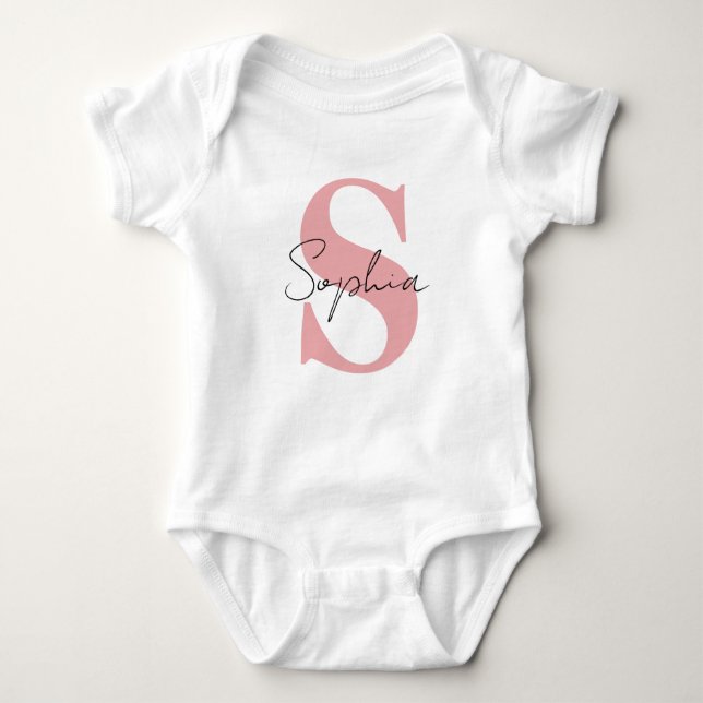 Personalised Baby Girl Name Pregnancy Announcement Bodysuit (Front)