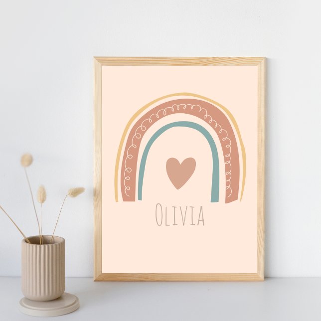 Personalised Baby Girl Name Rainbow Nursery Wall Poster (Creator Uploaded)