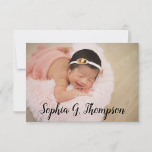 Personalised Baby girl photo Baby name script Announcement