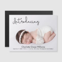 Personalised Baby Girl Photo Birth Announcement
