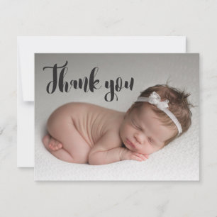 Personalised Baby Girl Photo Thank you Baptism Card