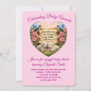 Personalised Baby Girl Shower Invitation