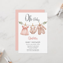 Personalised Baby Girl Shower Invitation