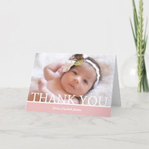 Personalised Baby Girl Thank You Card - 5" x 7"