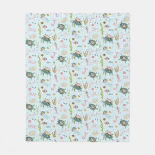 Personalised Baby Girl Turtle   50x60 Fleece