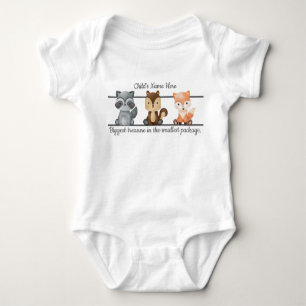 Personalised Baby Girl Watercolor Baby Animals  Baby Bodysuit