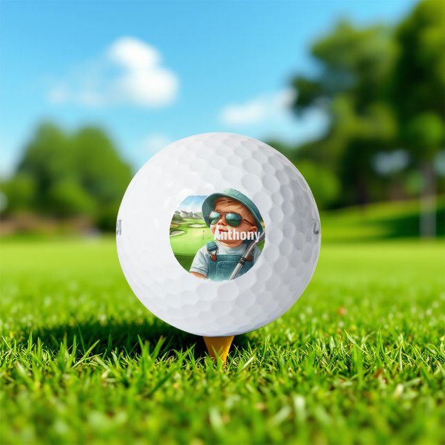 Personalised Baby Golfer Golf Balls (Personalized Baby Golfer Golf Balls)